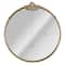 Head West 24" Vintage Ornate Round Gold Metal Frame Mirror